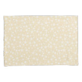 Housse D'oreillers Blanc sur jaune | Motif d'étoiles d'impression Lin (devant-Droit)