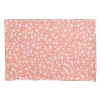 Blanc sur le corail | Motif d'étoiles d'impression
