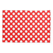 Housse D'oreillers Blanc sur rouge grand format Pois (Dos)