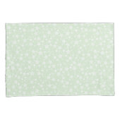 Housse D'oreillers Blanc sur vert menthe | Motif d'étoiles d'impressi (devant-Droit)