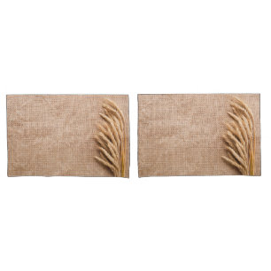 Housse D'oreillers Blé Coque Coussin personnalisé sur Burlap Sack Cou