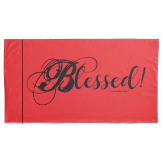 Housse D'oreillers Blessed! Pillow Case Set (Red)