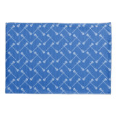 Housse D'oreillers Bleu Bleu Lacrosse Blancs Patternes (Dos)