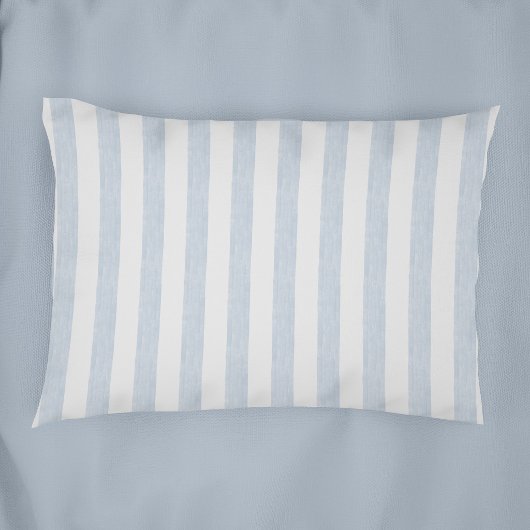 Housse D'oreillers Bleu clair blanc côtier rayé scandinave atténué