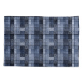 Housse D'oreillers Bleu, denim, tartan, plaid. (Dos)