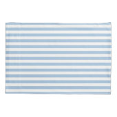 Housse D'oreillers Bleu doux à rayures classiques (Dos)