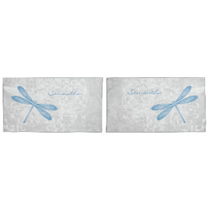 Housse D'oreillers Bleu Dragonfly Coque Coussin personnalisé
