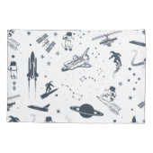 Housse D'oreillers Bleu Espace Extérieur Système Solaire Astronaut Na (Dos)