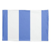 Housse D'oreillers Bleu et blanc Bande verticale large (Dos-gauche)