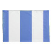 Housse D'oreillers Bleu et blanc Bande verticale large (Dos-Droit)