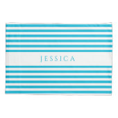 Housse D'oreillers Bleu Et Blanc Modernes (Dos)