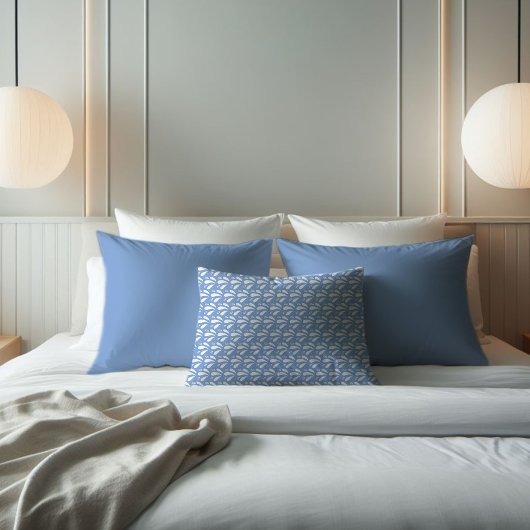 Housse D'oreillers Bleu et blanc Motif Plat moderne Côte