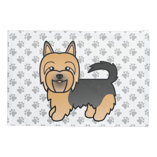Housse D'oreillers Bleu Et Tan Australien Terrier Cute Dessin Chien (Dos)