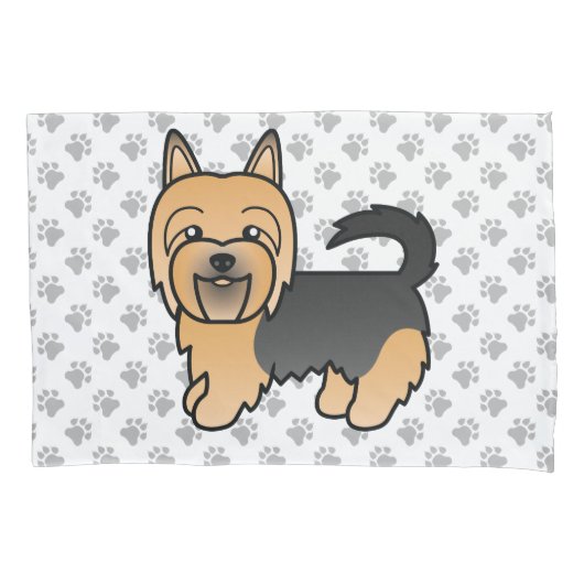 Housse D'oreillers Bleu Et Tan Australien Terrier Cute Dessin Chien (devant)