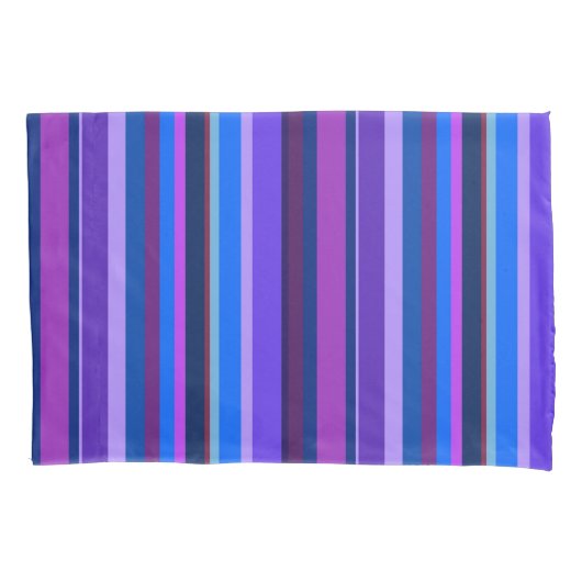 Housse D'oreillers Bleu et violet bandes verticales (devant)
