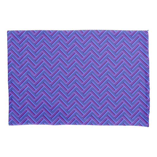 Housse D'oreillers Bleu et violet rayures double tissage (devant)