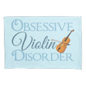 Housse D'oreillers Bleu hanté par violon mignon (devant)