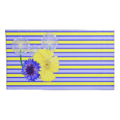 Housse D'oreillers Bleu Jaune Boutons de Cornflowers (Dos-Droit)