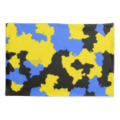 Housse D'oreillers Bleu Jaune Noir Conception abstraite (Dos)