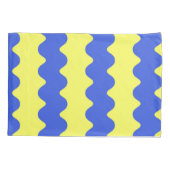 Housse D'oreillers Bleu Lime Wavy Stripe Moderne Accent Literie (Dos)