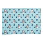 Housse D'oreillers Bleu Lotus Bouddha Pillowcase, Pillo de taille sta (devant-Droit)