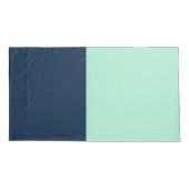 Housse D'oreillers Bleu marin et Mint (Dos-gauche)