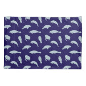 Housse D'oreillers Bleu mignon Manatée de natation (Dos)