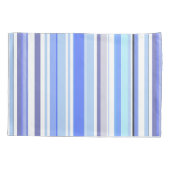 Housse D'oreillers Bleu moderne et blanc bandes côtières (Dos-gauche)