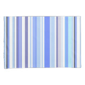 Housse D'oreillers Bleu moderne et blanc bandes côtières (devant-Droit)