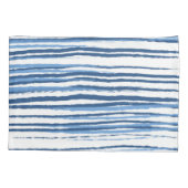 Housse D'oreillers Bleu moderne et blanc bandes côtières (Dos-gauche)