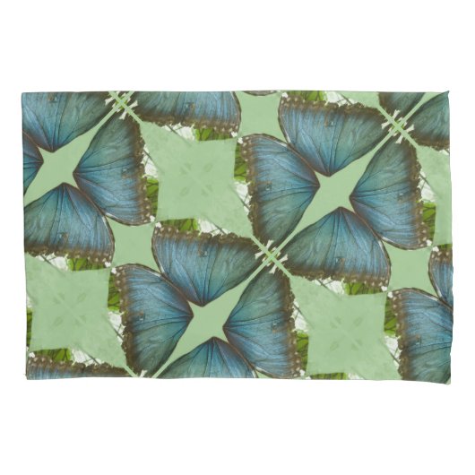 Housse D'oreillers Bleu Morpho Motif Coussin Coque (devant-gauche)