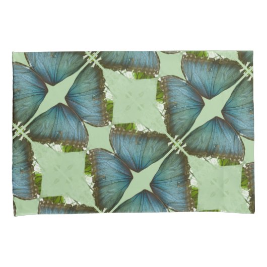 Housse D'oreillers Bleu Morpho Motif Coussin Coque (devant-Droit)