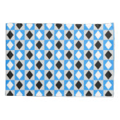 Housse D'oreillers Bleu noir blanc géométrique Rhombus Diamant (Dos)