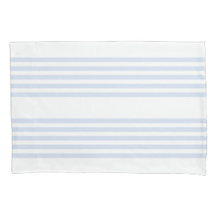 Housse D'oreillers Bleu pâle et blanc cinq bandes motif