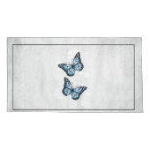 Housse D'oreillers Bleu papillon Floral Coussin Coque (Dos)