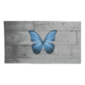 Housse D'oreillers Bleu papillon Rustique Coussin Coque (Dos-Droit)