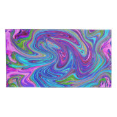 Housse D'oreillers Bleu, rose et violet Super Art rétro Abstrait (Dos-Droit)