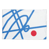 Housse D'oreillers Bleu Rouge Blanc Abstrait Art (Dos)