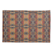 Housse D'oreillers Bleu turquoise Beige Rouge foncé Art Tribal Brown  (Dos-gauche)