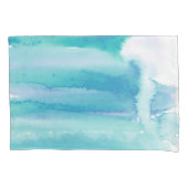 Housse D'oreillers Bleu turquoise Bleu Bleu Rayures d'aquarelle (devant-gauche)