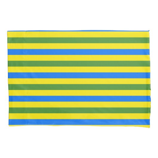 Housse D'oreillers Bleu vert et jaune (devant)
