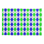 Housse D'oreillers Bleu Vert Jacquard blanc Diamant Design (Dos)