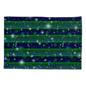 Housse D'oreillers Bleu vert rayures avec étoiles et Raindrops (Dos-gauche)