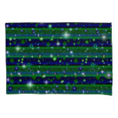 Housse D'oreillers Bleu vert rayures avec étoiles et Raindrops (devant-gauche)