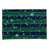 Housse D'oreillers Bleu vert rayures avec étoiles et Raindrops (devant-Droit)
