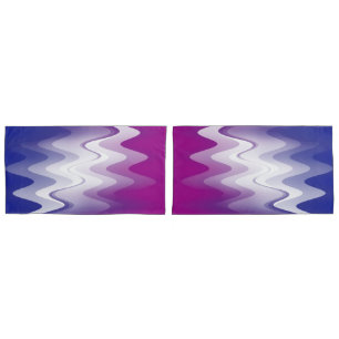 Housse D'oreillers Bleu violet blanc