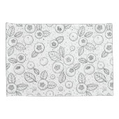 Housse D'oreillers Bleuets en noir et blanc (Dos-Droit)