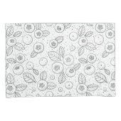 Housse D'oreillers Bleuets en noir et blanc (devant-Droit)