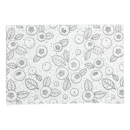 Housse D'oreillers Bleuets en noir et blanc (devant-Droit)