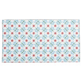 Housse D'oreillers Bleus libellules, Nil d'eau rose sur blanc (devant-Droit)